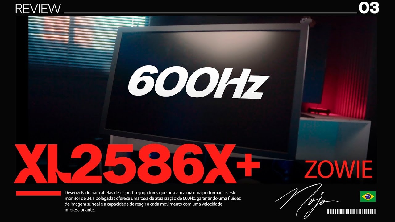 Thumbnail do vídeo sobre o Zowie XL2586X+